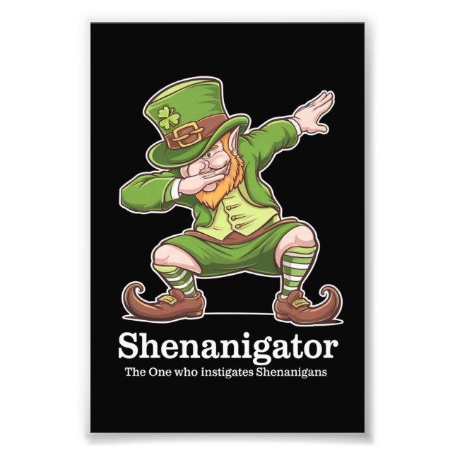St Patricks Day Shenanigator Dabbing Tomte Fototryck (Framsidan)