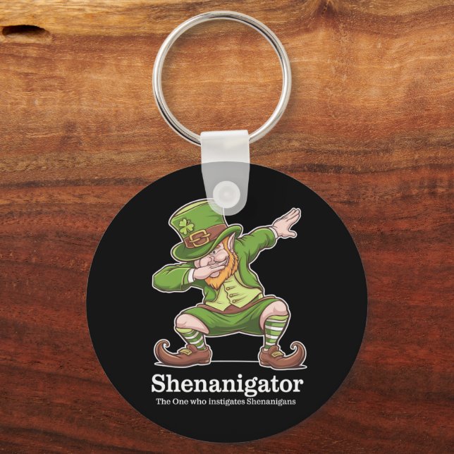 St Patricks Day Shenanigator Dabbing Tomte Nyckelring (Framsida)
