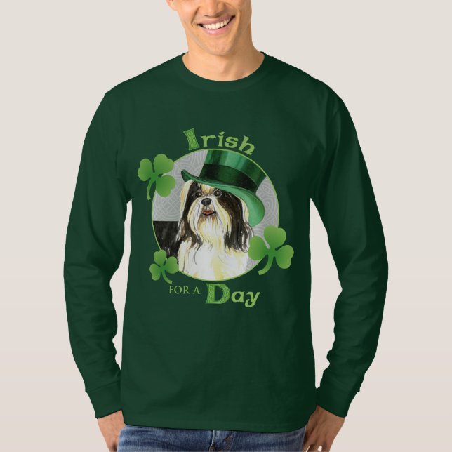 St. Patrick's Day Shih Tzu T Shirt (Framsida)