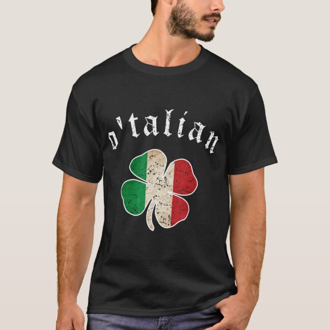 St patricks day Shirt Irish O'talian Italien Shamr T Shirt (Framsida)