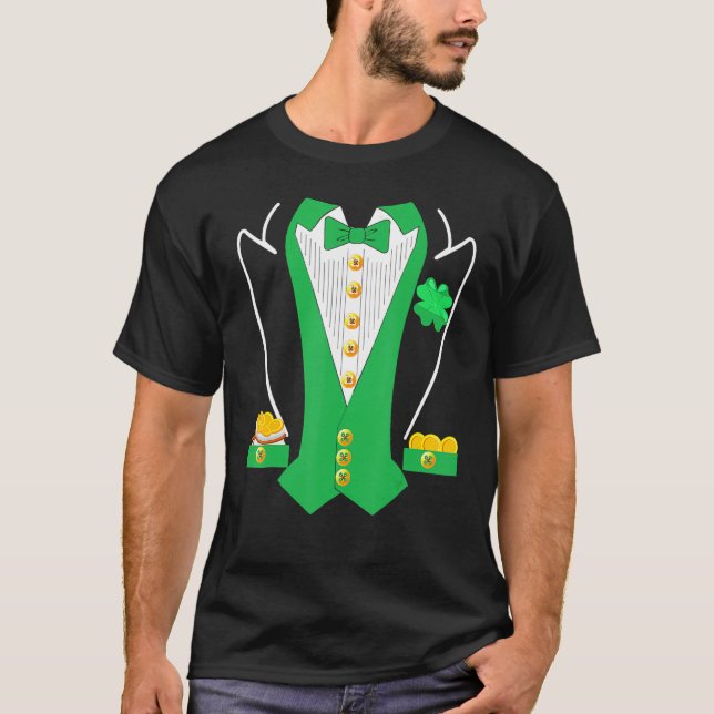 St Patricks Day Shirt Irish Tuxedo Childs Leprecha T Shirt (Framsida)