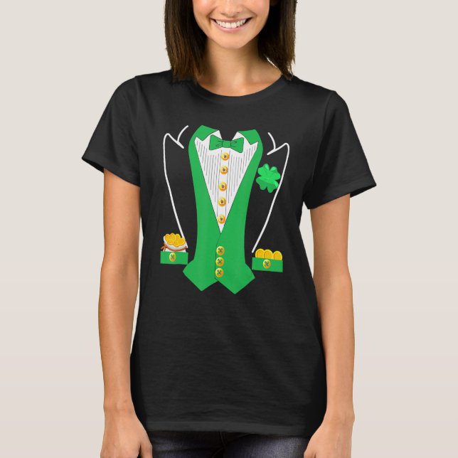 St Patricks Day Shirt Irish Tuxedo Childs Leprecha T Shirt (Framsida)