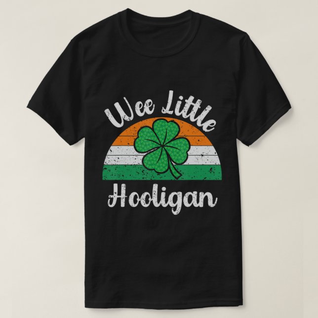 St patricks day Shirt Wee Little Hooligan Boy Kids T (Design framsida)