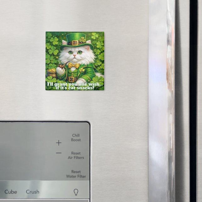 St. Patrick's Day Silly Cat Leprechaun Magnet (In Situ (Fridge))