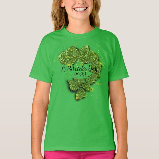 St. Patrick's Day | Skakor | Pärlande hjärtan T Shirt (Framsida)