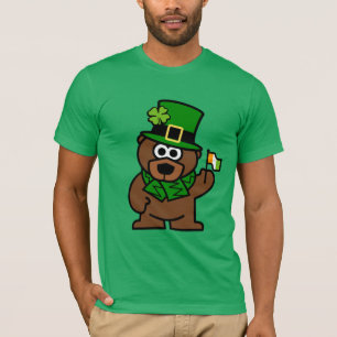 St Patricks Day skjorta   Brun björn med irländsk  Tee