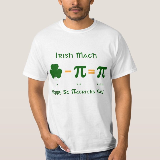 St patricks day & skjorta för Pi-dagkombination T Tee Shirt (Framsida)