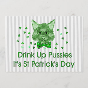 St patrick's day Skrappa katt Inbjudningar