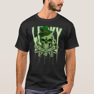 St patrick's day Skull Irish Shamroc-Shamroc-Löv-K T Shirt