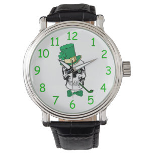 St. Patrick's Day Skull Watch Armbandsur