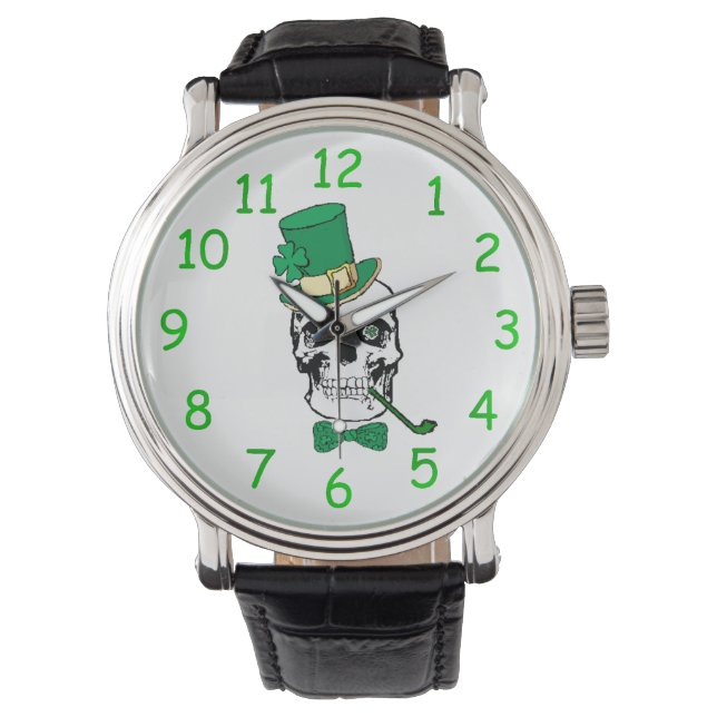 St. Patrick's Day Skull Watch Armbandsur (Framsida)