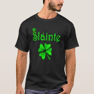 St patricks day Slainte Shamrock Saint Irish Manar T Shirt