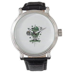 St Patricks Day Slime Maskot Vintage Vector Tröja_ Armbandsur