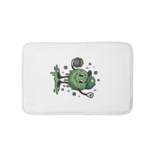 St Patricks Day Slime Maskot Vintage Vector Tröja_ Badrumsmatta