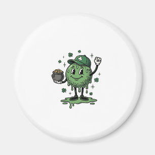 St Patricks Day Slime Maskot Vintage Vector Tröja_ Magnet