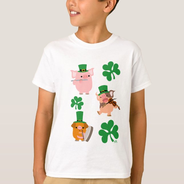 St Patricks Day små musiker Barn T-shirt (Framsida)