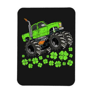 St Patricks Day Småbarn Lucky Monster Truck Magnet