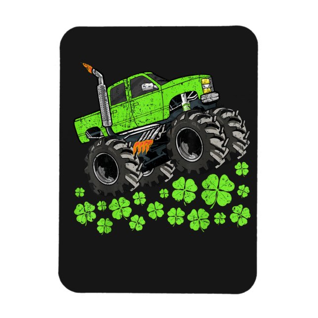 St Patricks Day Småbarn Lucky Monster Truck Magnet (Vertikal)