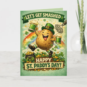 St. Patrick's Day Smulad Potatis Roligt Grattiskor Kort