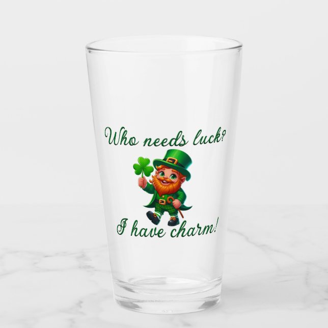 St patricks day som behöver Tur jag har charm Glaskopp (Framsida)