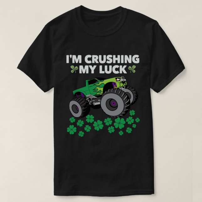 St patricks day som krossar mina Tur T Rex Lastbil Shirt (Design framsida)