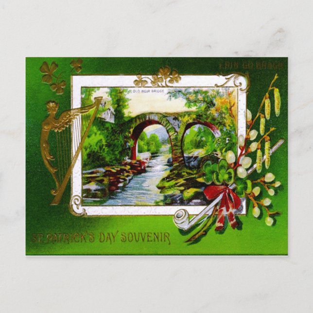 St. Patrick's Day Souvenir Postcard Vykort (Framsida)