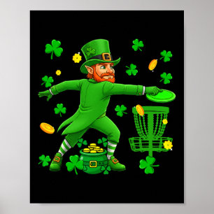 St. Patrick's Day Spelar Discgolf Matchande Spelar Poster
