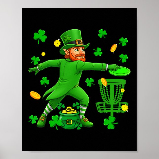 St. Patrick's Day Spelar Discgolf Matchande Spelar Poster (Framsidan)