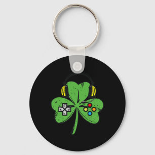 St Patricks Day Spelare Shamrock Video Game Kontro Nyckelring