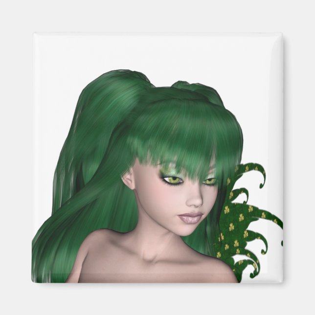 St. Patrick's Day Sprite 1 - Grönt Fairy Magnet (Framsidan)