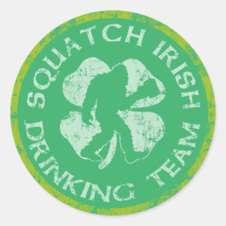 St patrick's day Squatch Irish Drinking Team Runt Klistermärke