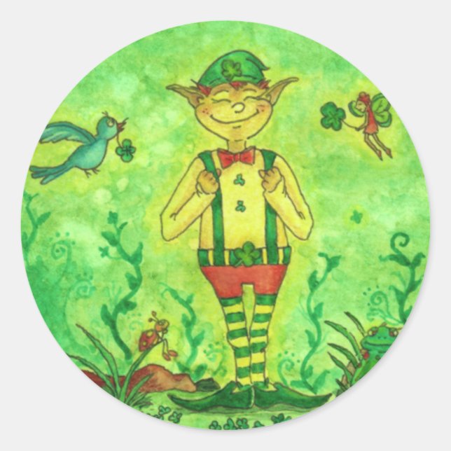 St. Patrick&#x27;s Day Stickers Runt Klistermärke (Framsida)