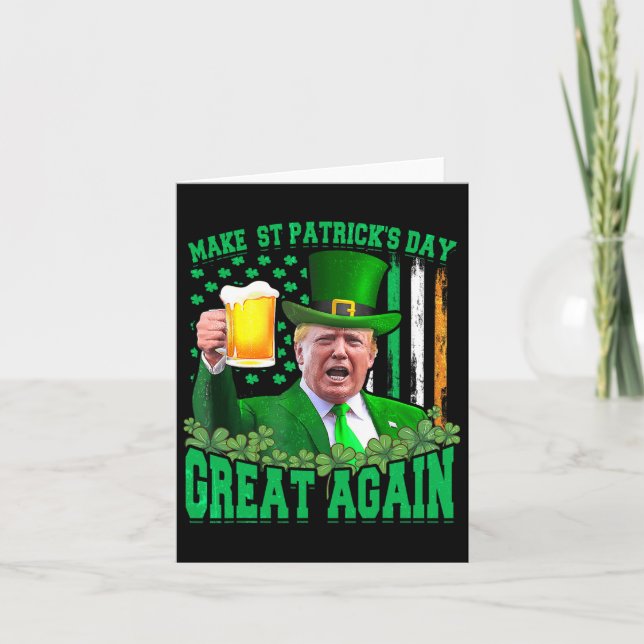 St Patrick's Day Superbra Rolig Trump 3  Kort (Framsida)