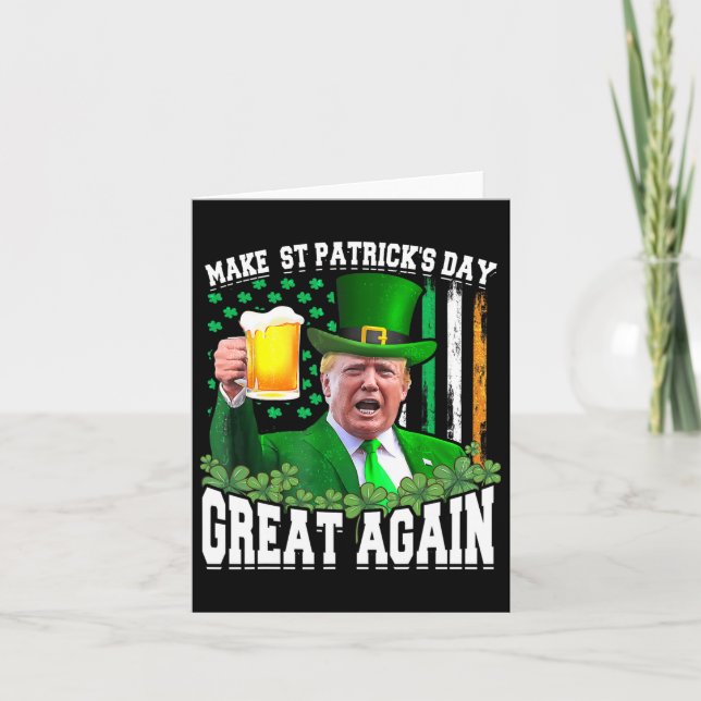 St Patrick's Day Superbra Rolig Trump  Kort (Framsida)