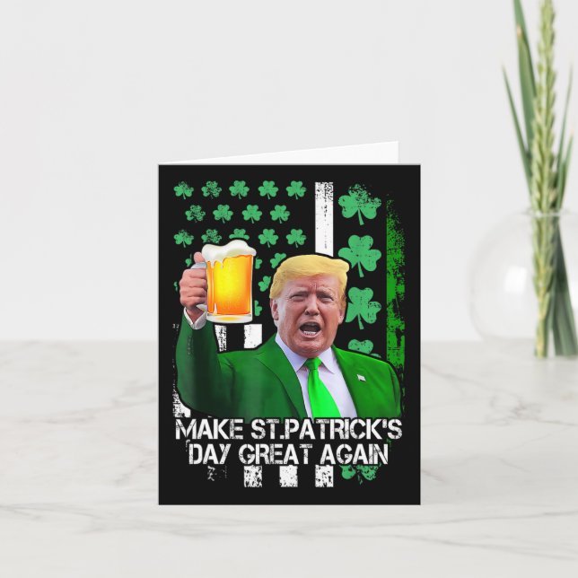 St Patrick's Day Superbra Rolig Trump Med Usa  Kort (Framsida)