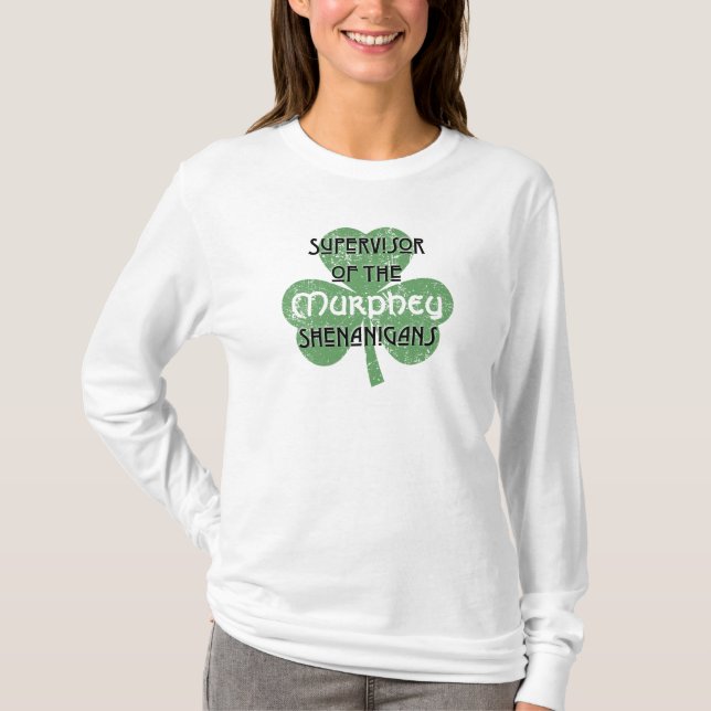 St. Patrick's Day Supervisor of the Shenanigans T Shirt (Framsida)