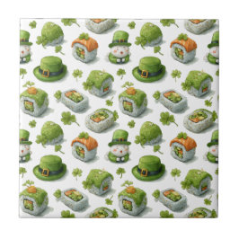 St. Patrick's Day Sushi-rullar & Shamrock Kakelplatta