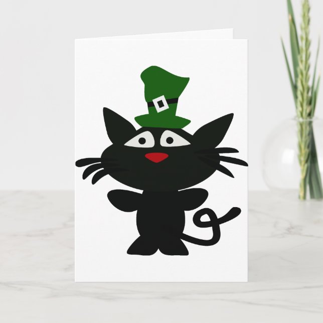 St patrick's day: Svart katt Kort (Framsida)