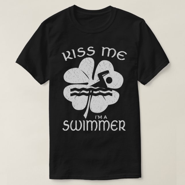 St patricks day Swimming för en Swimmer T Shirt (Design framsida)