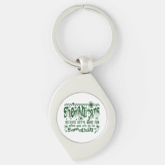 St. Patrick's Day Swirl Silverfärgad Nyckelring
