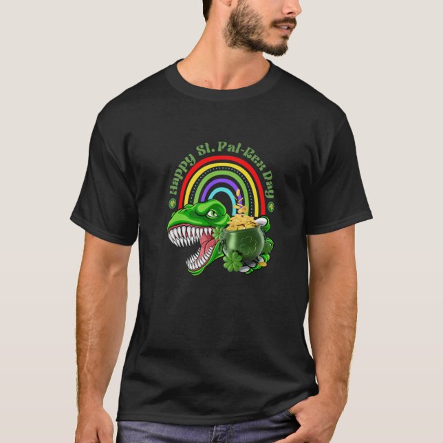 St. PATRICKS DAY T REX LYCKLIG ST PAREX DAY DINOSA T Shirt (Framsida)