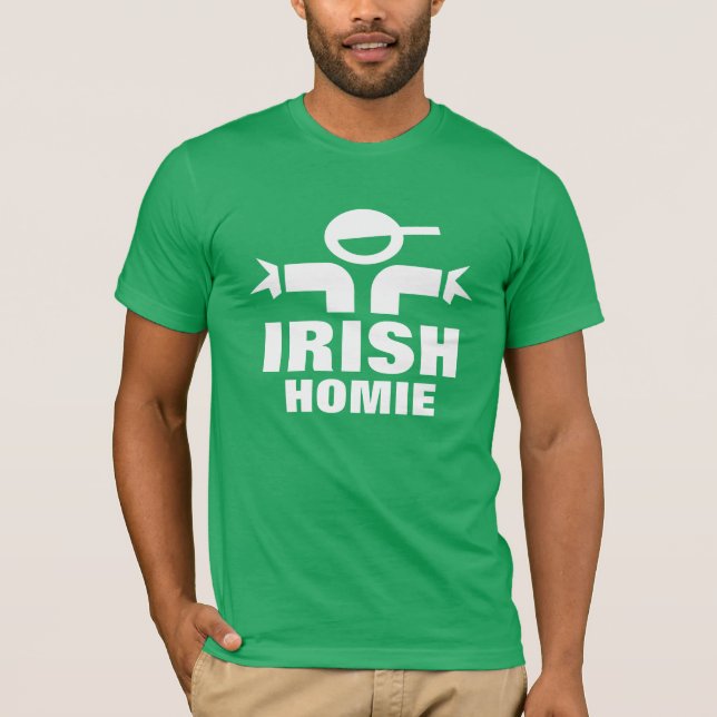 St patrick's day t shirt som säger Irish homie (Framsida)