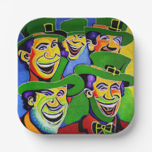 St. Patrick's Day Tallrikar med Leprechauns