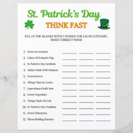 St. Patrick's Day Tänka Fast Game