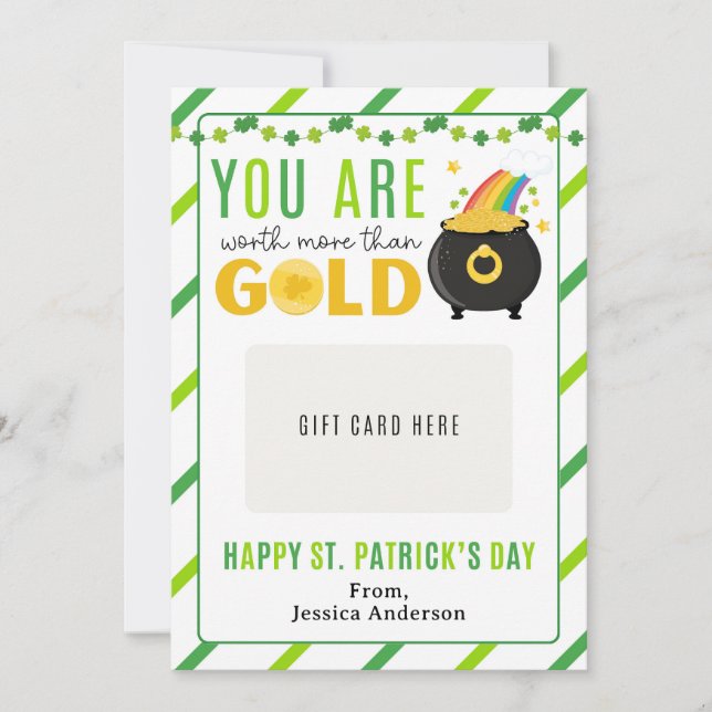 St. Patrick's Day Teacher Appreciation Gift Card Inbjudningar (Framsida)