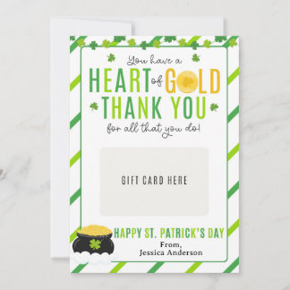 St. Patrick's Day Teacher Appreciation Gift Card Inbjudningar