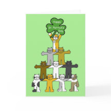 St patrick's day Tecknad Cats