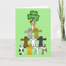 St patrick's day Tecknad Cats Kort