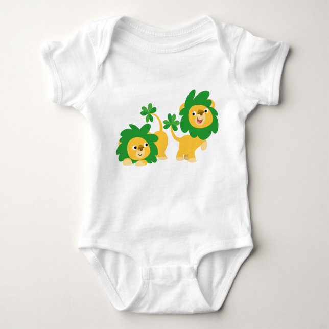 St patrick's day Tecknad Lejon Baby Apparat Tee Shirt (Framsida)