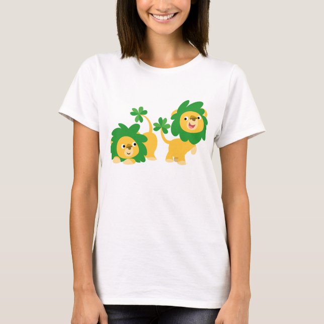 St patrick's day Tecknad Lejon Kvinnor T-shirt (Framsida)